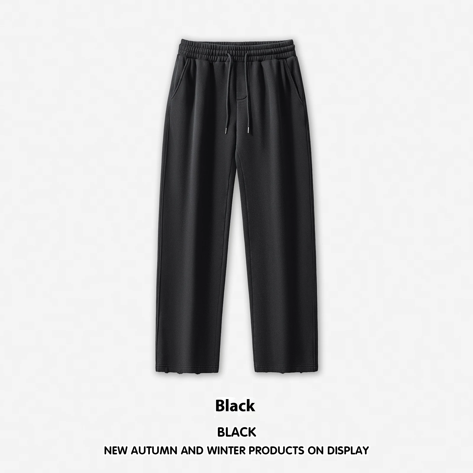 Pantalon droit épais pour homme, doublure polaire, lavé, confort et chaleur exceptionnels pour l'hiver, style intemporel. — photo 2