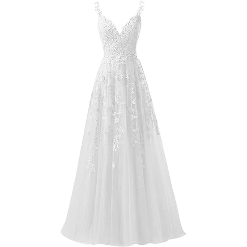 Title 16, Vestido de noche estilo tirantes largo tul enca...