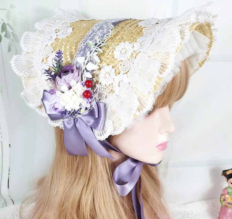 Title 11, Elegant Pastoral Lace Hair Ornament With Bow Ha...