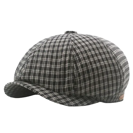 Title 1, Casual British Small Lattice Beret Retro, a sty...