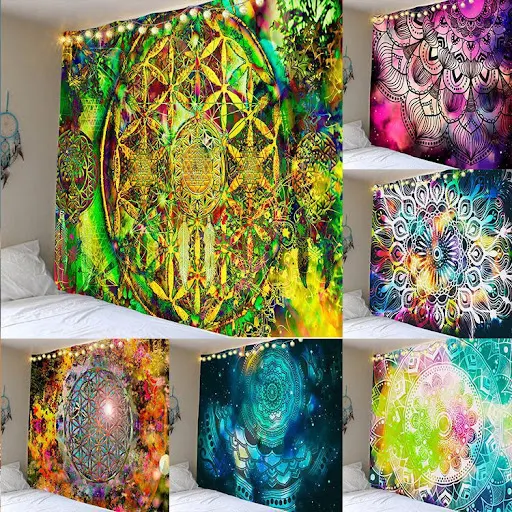 Title 5, Mandala Series Printed Home Tapestry Wall Hangi...