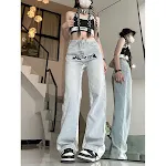 High Street Embroidery Stitching Jeans Women's Straight Slimming – Stylish and flattering jeans designed for a comfortab — photo 13