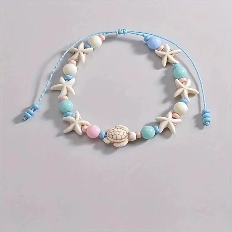 Title 5, Tornozeleira Boho com Estrelas do Mar e Tartaru...