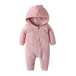 Sudadera con capucha y cremallera de manga larga para recién nacido, suave y cómoda. Ideal para abrigar y proteger al bebé del frío. — foto 4