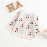 Jaqueta cardigan de cereja Baby Sweet Cherry, macia e aconchegante para bebês. Ideal para proteger seu bebê com estilo, perfeita para qualquer ocasião. — foto 1