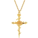 Colar Flor de Dezembro com Cruz Tridimensional a Vácuo, brilho duradouro e design único, presente ideal para ocasiões especiais. — foto 10