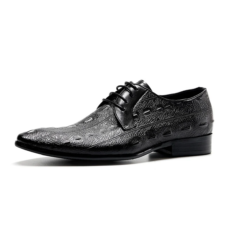 Title 6, Plus size mens shoes made with first layer cow...