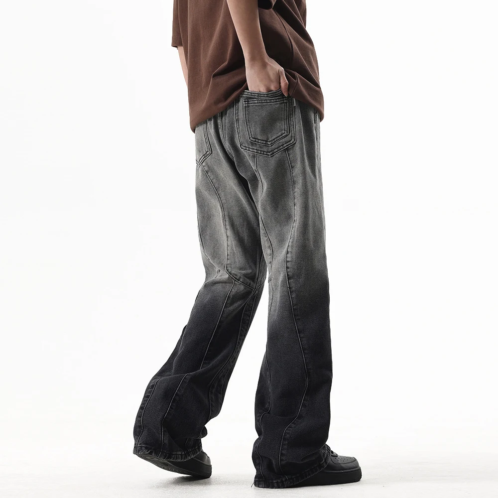 Men's Fashion Tie-dye Gradient Denim Trousers. Stylish jeans with a unique gradient effect, offering comfort and a moder — photo 2