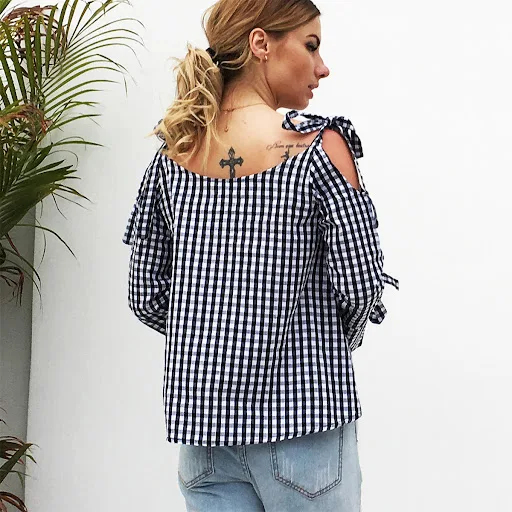Title 6, Camisa com laço sem alças e mangas compridas