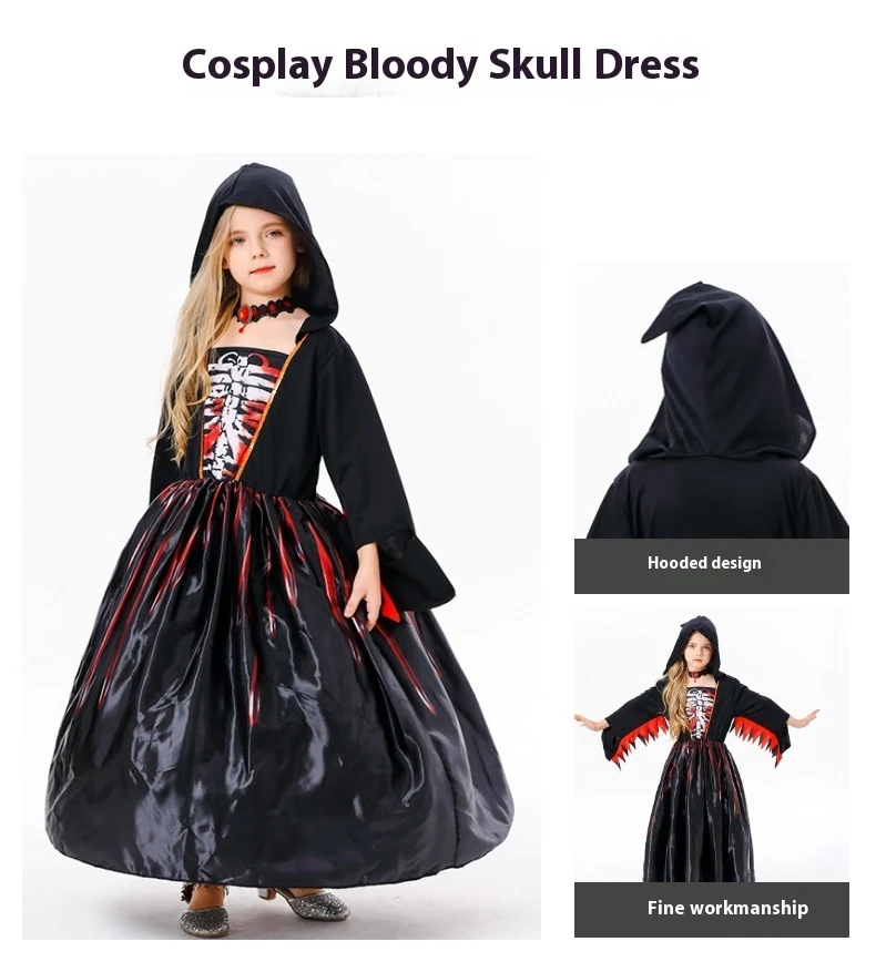Title 2, Halloween Kinder Kostüm Hexe Schädel Kleidung. ...
