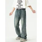 Retro Washed Denim Bell-Bottom Pants for Women. High-waisted, comfortable flared jeans for a vintage-inspired, stylish l — photo 1
