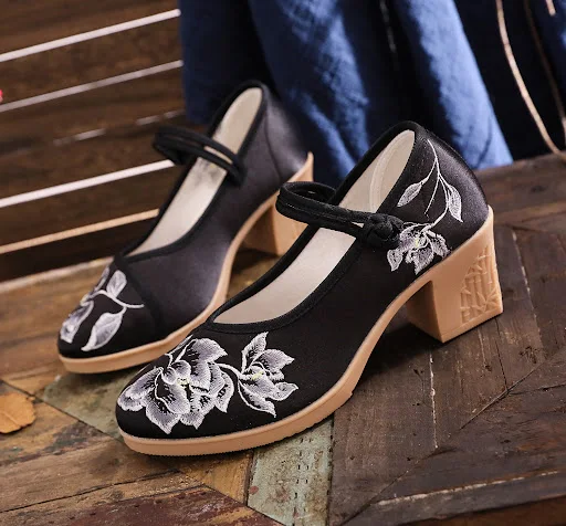 Title 7, Embroidered High Heel Shoes with Matching Horse...