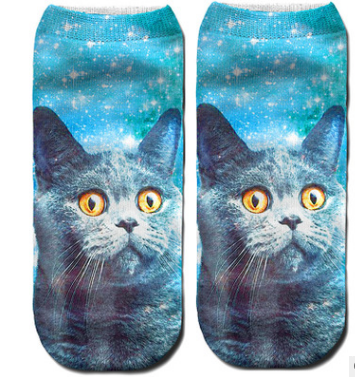 Popular Funny Unisex Short Socks 3D Cat Printed Anklet Socks Casual Socks — photo 10