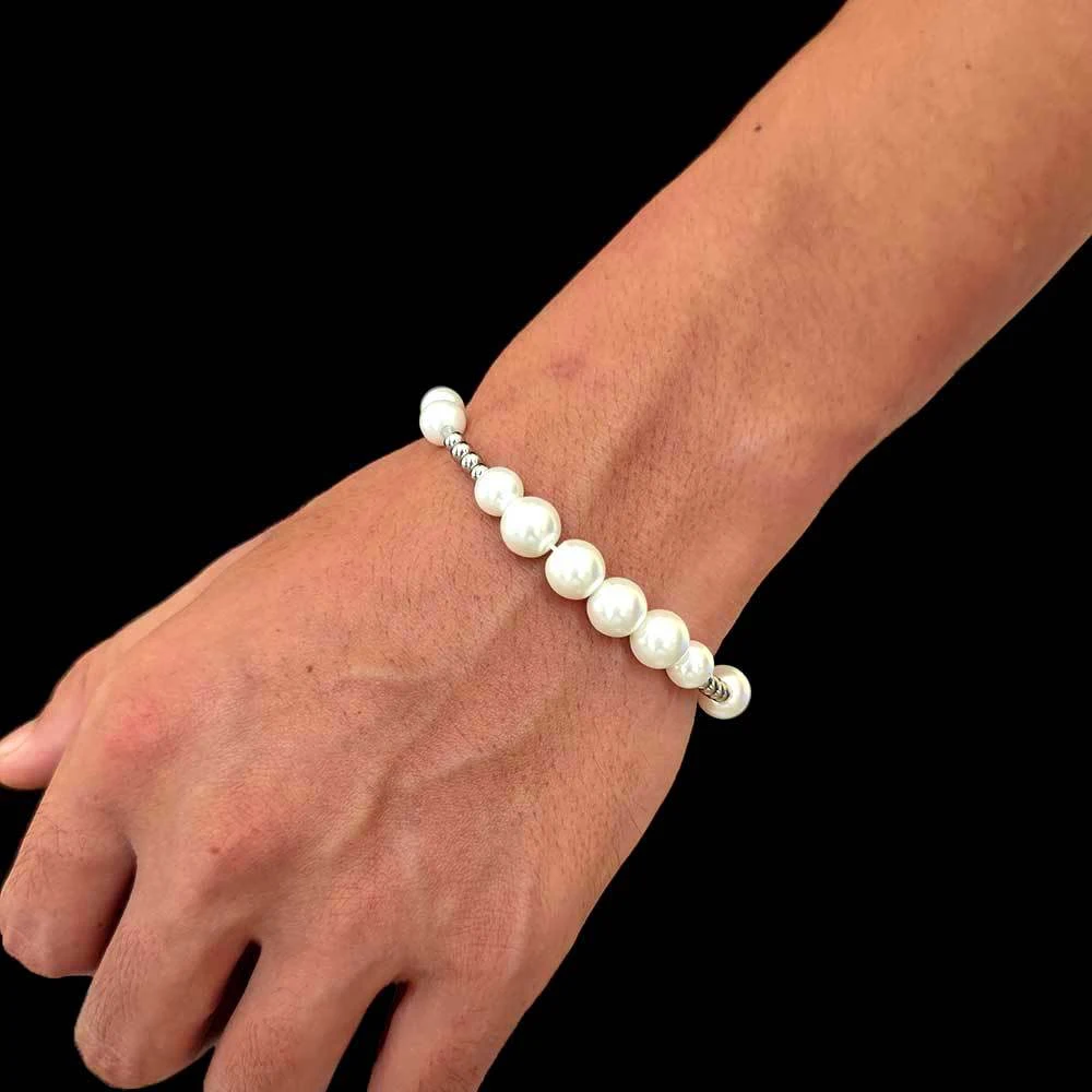 Title 1, Street Pearl Aço Inox Colar Pulseira Hip Hop Mi...
