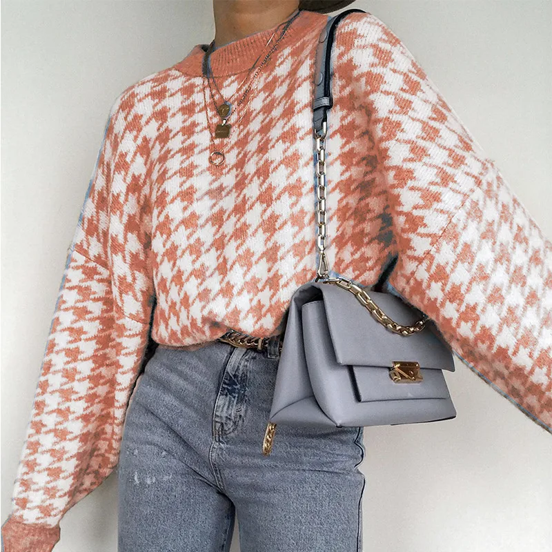 Suéter tricotado houndstooth — foto 2