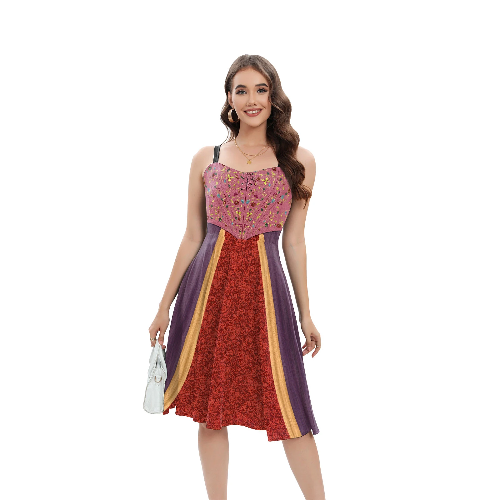 Nuovo vestito con bretelle cosplay da donna. Ideale per costumi ed eventi speciali. Design elegante e confortevole. Per un look unico e attraente. — foto 4
