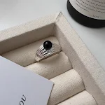 Anel de pedra natural âmbar vintage estilo Maillard para mulheres, temperamento selvagem, perfeito para um visual audacioso. — foto 39