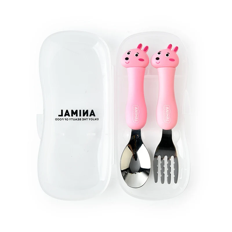 Stainless Steel Children's Cutlery Set Two-Piece Animal Set. Durable, safe, and designed for easy independent eating. — photo 5