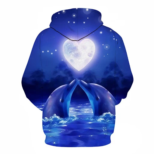 Title 6, Dolphin 3D Printed Hoodie, European and America...