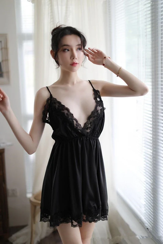 Title 3, Camisola sexy feminina, pijama feminino, linger...