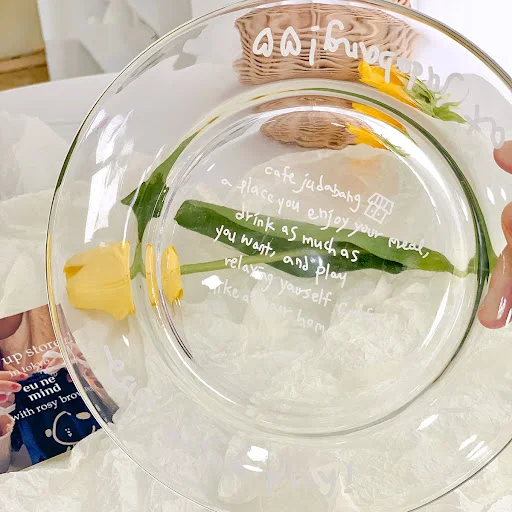 Title 4, Creative Fruit Salad Snack Letter Glass Plate. ...