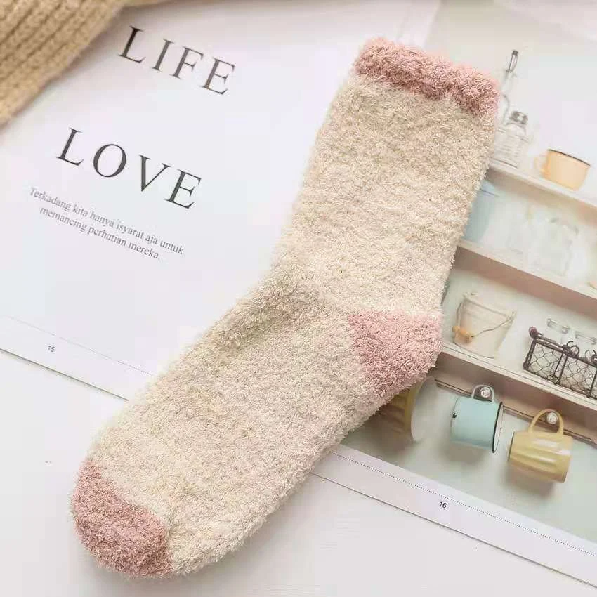 Title 6, Color Twist Coral Fleece Winter Tube Socks