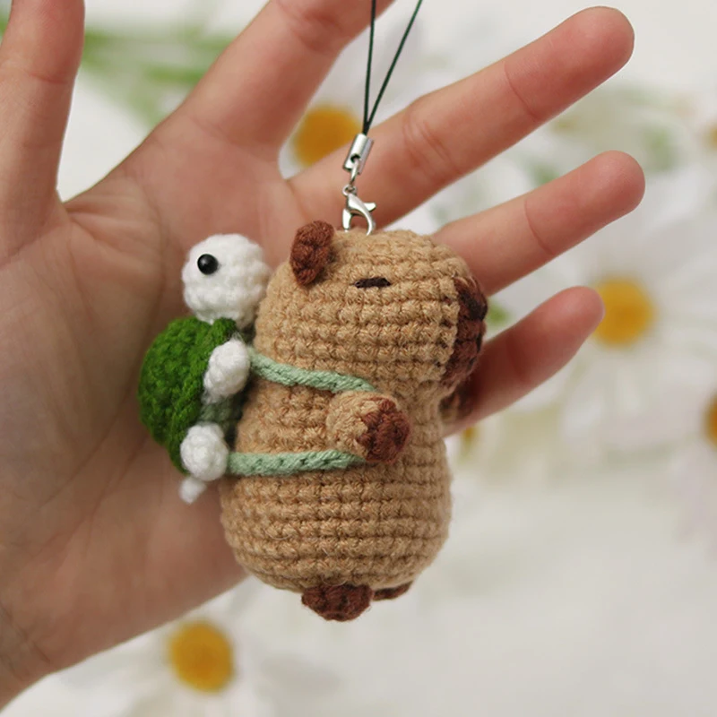 Kit de material de crochê tecido, boneca de lã feita à mão, pingente de animal, conjunto para iniciantes, crie com facilidade — foto 1