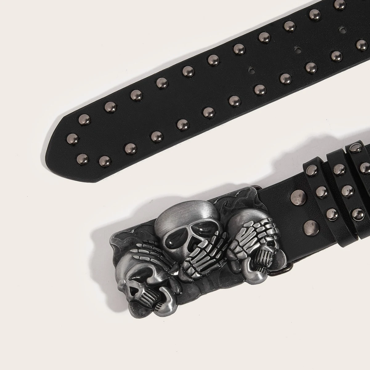 Men's Personality Skull Youth Belt Punk Snap Button Casual Belt, Stylish Design, Durable and Comfortable, Perfect for Ev — photo 5