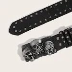 Men's Personality Skull Youth Belt Punk Snap Button Casual Belt, Stylish Design, Durable and Comfortable, Perfect for Ev — photo 5