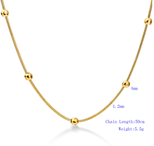 Title 1, Ronde slangenketen kralen ketting