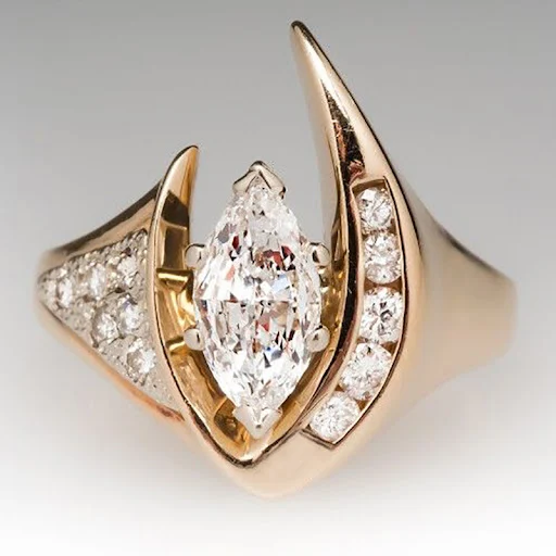 Title 1, Anel de diamante marquise, beleza e brilho exce...