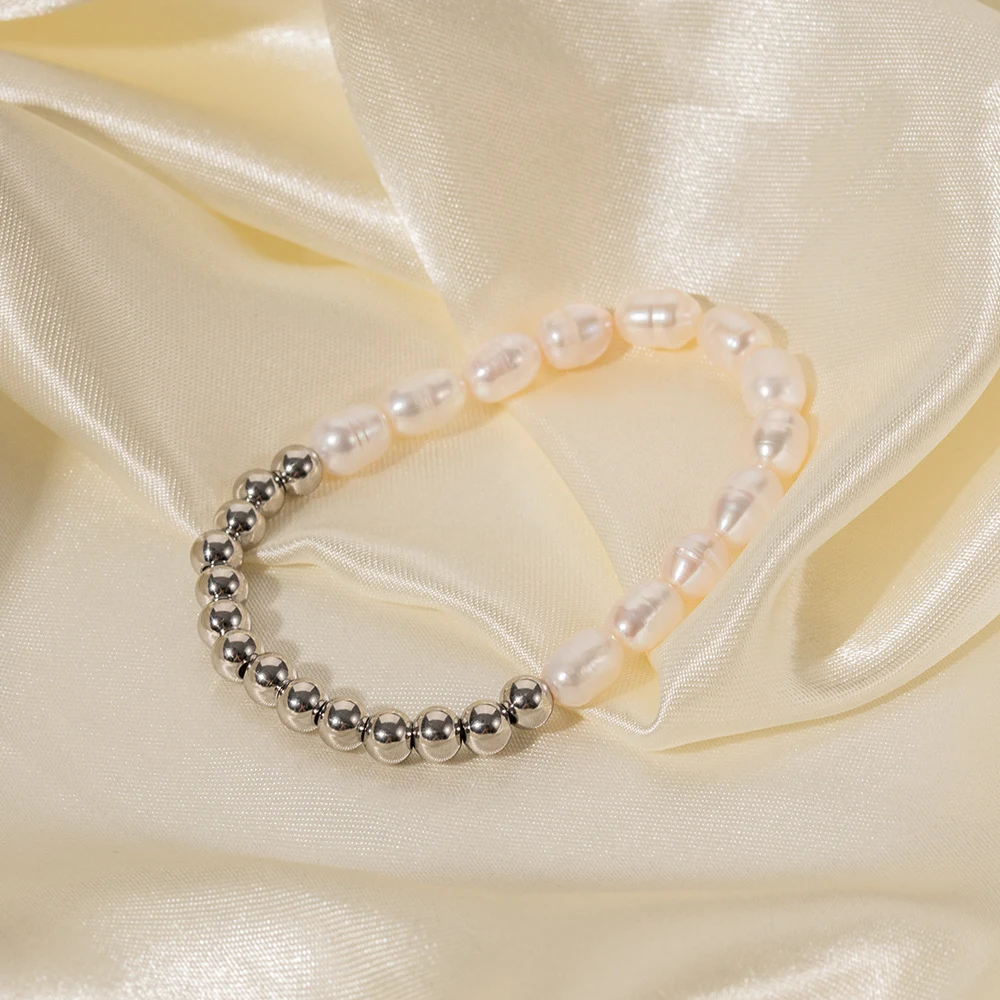 Pulseira de contas de pérolas de água doce para mulheres Charmosa e elegante Design delicado Jóia versátil para qualquer ocasião Presente perfeito — foto 7