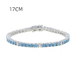 Bracciale con catena tennis turchese e zirconi, fashion semplice ed elegante. Perfetto per un look raffinato e alla moda, adatto ad ogni occasione. — foto 8