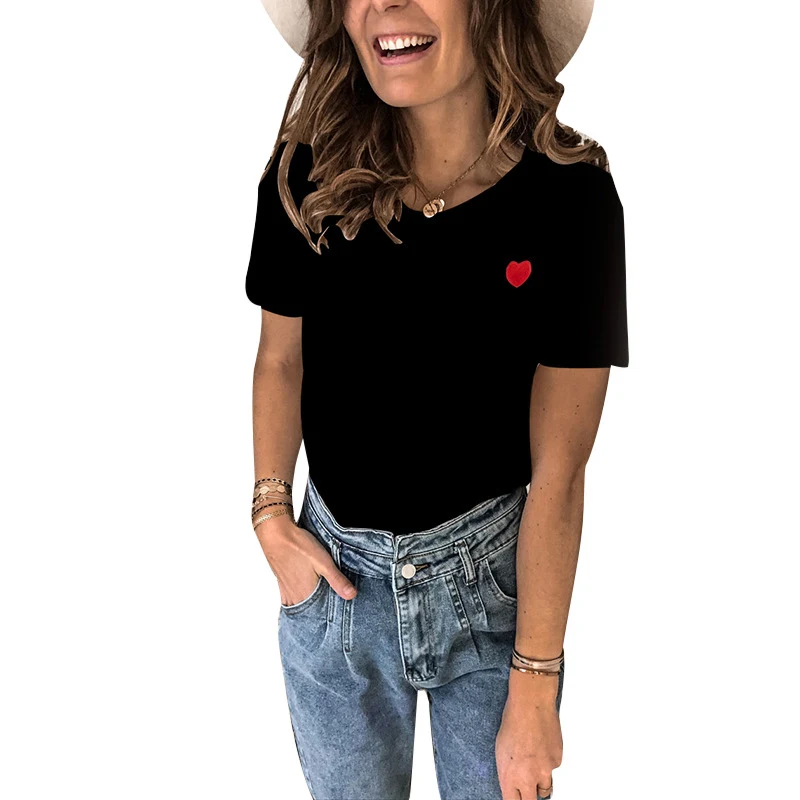 Round Neck Love Print White T-shirt — photo 1