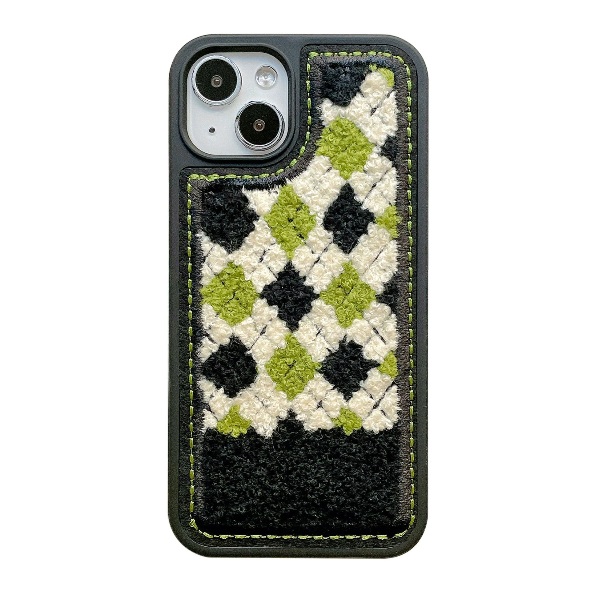 Title 4, Custodia per cellulare vintage verde in peluche...
