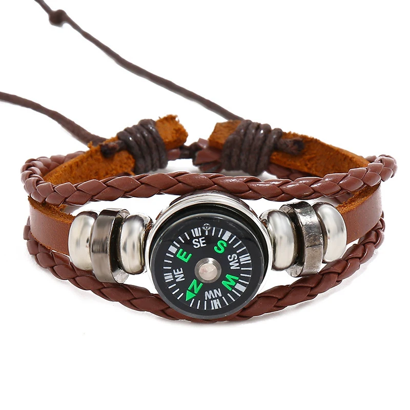 Pulseira de couro de miçangas simples — foto 2