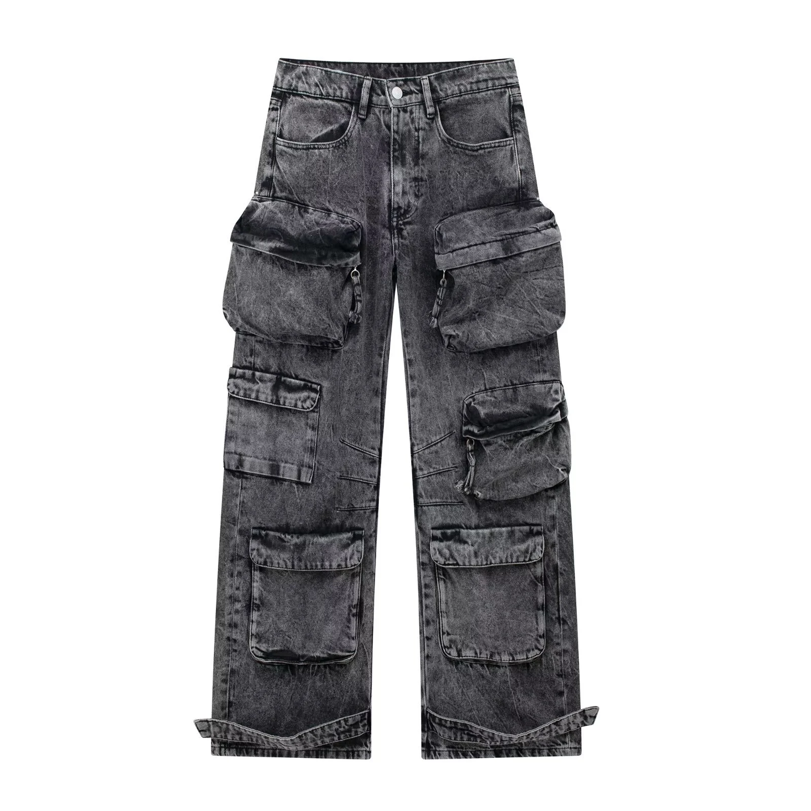 Jeans de cintura alta com múltiplos bolsos, ideais para trabalho e lazer. Conforto e estilo em uma só peça de roupa de trabalho. — foto 36