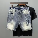 Veelzijdige Bermuda Shorts met Gaten, Losse Pasvorm, Vijf Punten, Casual Stijl voor de Zomer, Gemakkelijk te Combineren, Ideaal voor Elke Dag — foto 11