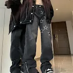 Women's Fashion Star Embroidery Straight Jeans. Comfortable and stylish jeans for everyday wear. A perfect blend of fash — photo 3
