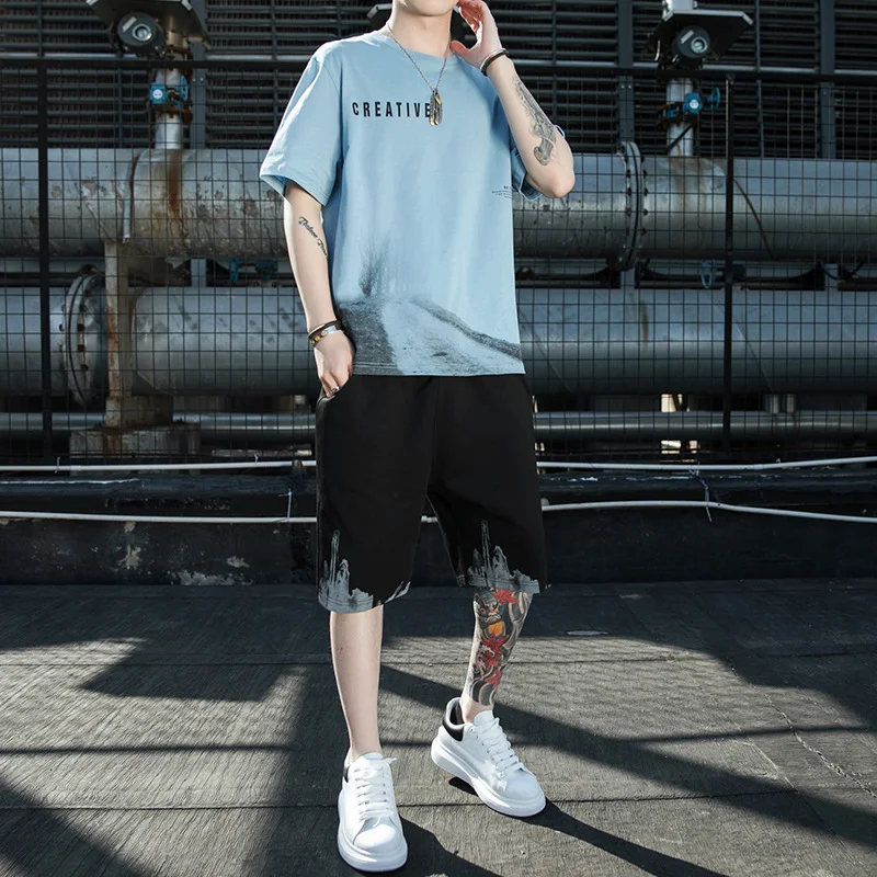 Title 4, Ice Silk Half Sleeve T-shirt Mens Loose Suit, ...