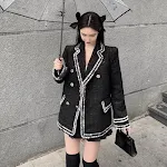 Women's Woolen Coat Autumn and Winter New Korean Style Contrast Color Small and Loose. Stay warm and stylish in this coz — photo 3