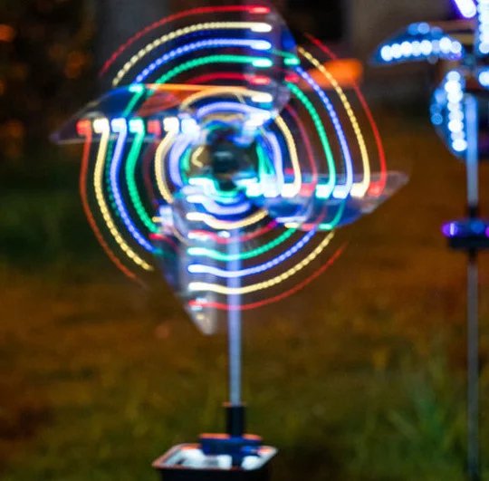 LED Solar Wind Spinner Light for Garden Path, Outdoor Yard Decor, Patio Lawn, and Christmas Holiday Decoration Windmill. — photo 3