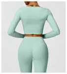 Maglia Yoga Manica Lunga Invernale Spazzolata Fitness Corsa Sport all'Aperto Top a Maniche Lunghe Donna — foto 17