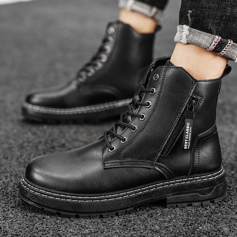 Title 11, Mens Casual Leather Boots Increase Leather Shoes