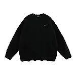 Idle style ripped twist round neck knitted sweater. Offers comfort and style for a relaxed look. Perfect for everyday we — photo 3