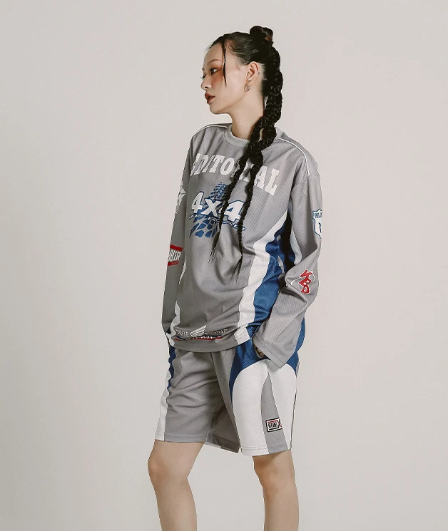 Title 7, Sports Color Matching Printed Loose Cropped Pan...