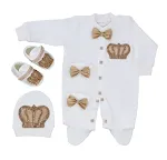 Macacão de algodão de outono para bebê. Confortável e quentinho, ideal para o clima outonal. Perfeito para manter seu bebê aconchegante e feliz. — foto 3