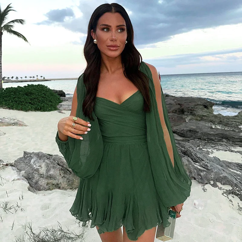 Women's Solid Color Slim Fit Short Dress, a stylish and comfortable choice for any occasion, accentuating your figure an — photo 2