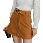 Saia Casual Slim Camel ideal para um visual elegante e confortável. Perfeita para o dia a dia, valoriza sua silhueta com estilo e versatilidade. — foto 3