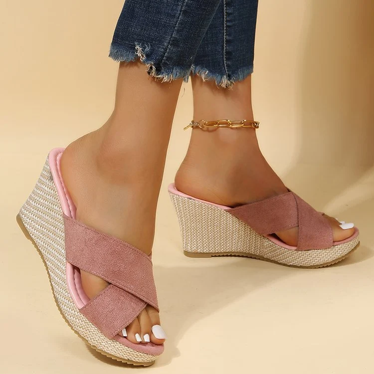 Title 7, Sandalias Plataforma Cuña Mujer Talla Grande Cu...